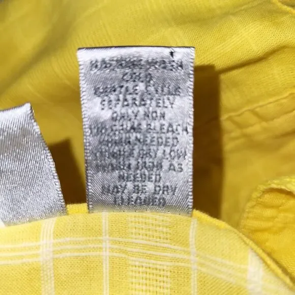 Chico’s Size 1 Medium Yellow Floral 100% Cotton Hoodie Roll Tab Sleeves Pockets - Picture 13 of 14